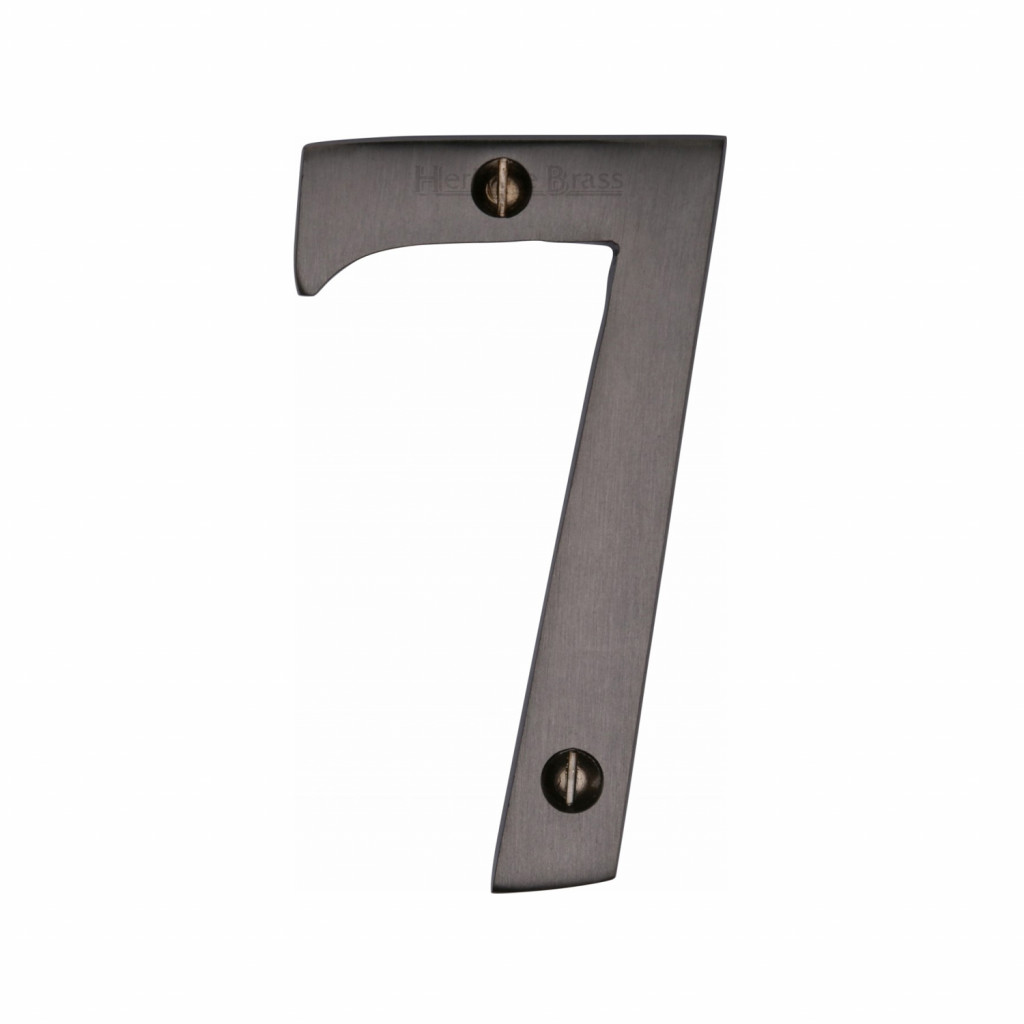M Marcus Heritage Brass Numeral 7 - Face Fix 76mm Traditional font